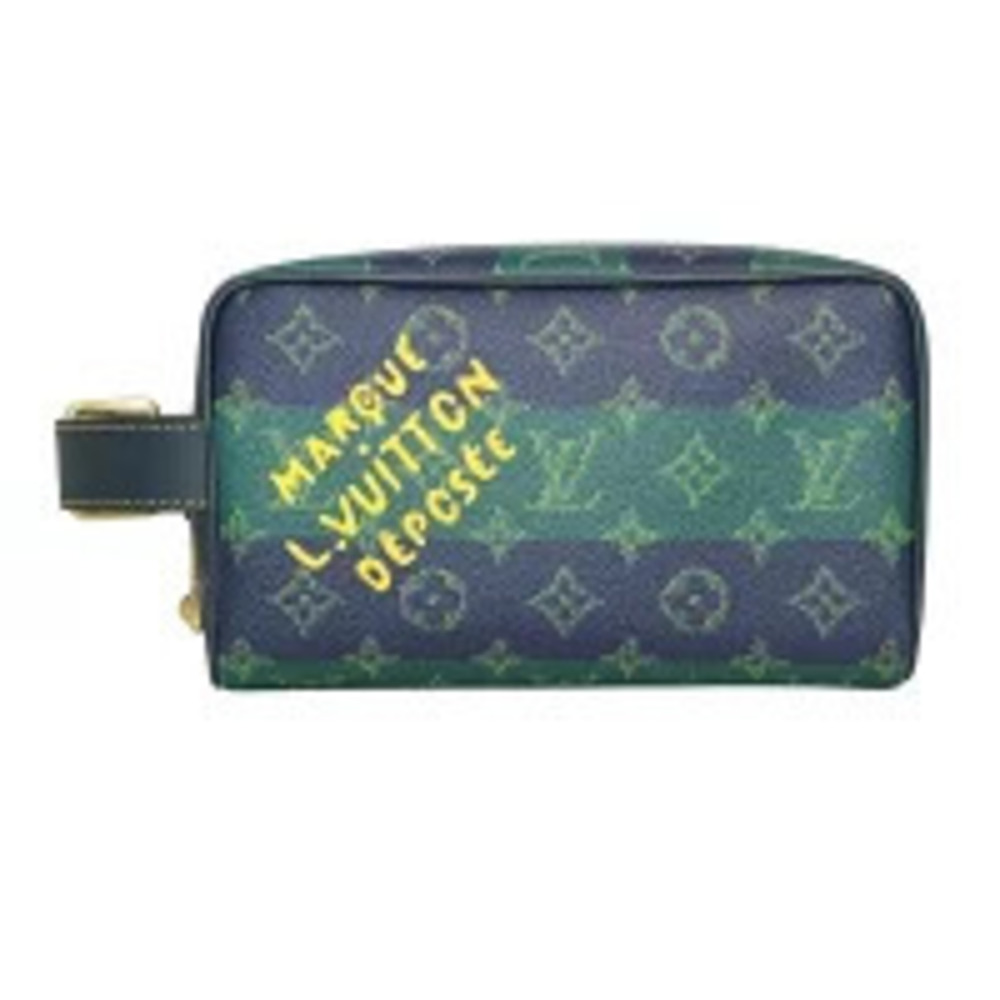 Louis Vuitton Locker Dopp Clutch Bag Shoulder Monogram Heritage Midnight
